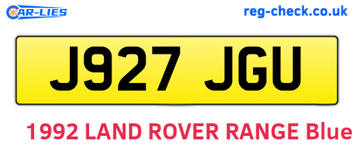 J927JGU are the vehicle registration plates.