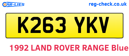 K263YKV are the vehicle registration plates.
