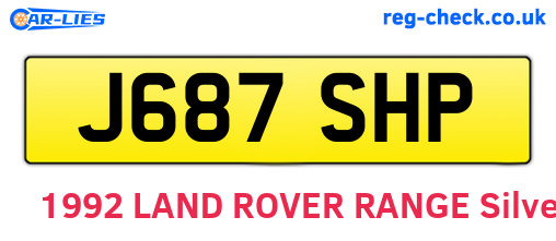 J687SHP are the vehicle registration plates.