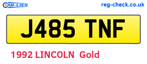 J485TNF are the vehicle registration plates.