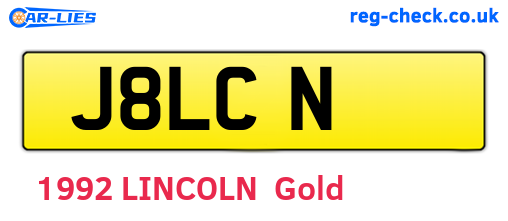J8LCN are the vehicle registration plates.