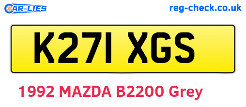 K271XGS are the vehicle registration plates.