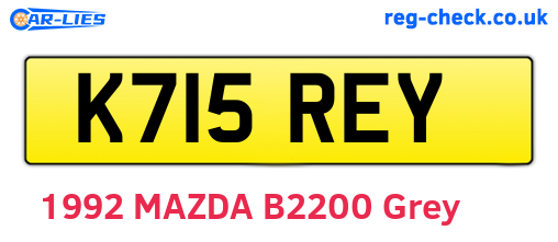 K715REY are the vehicle registration plates.