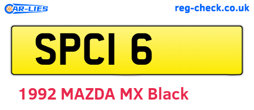SPC16 are the vehicle registration plates.