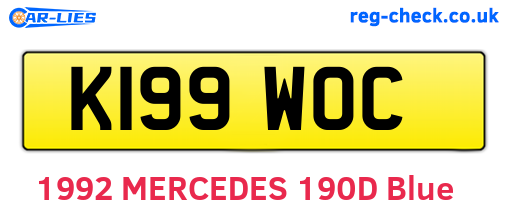 K199WOC are the vehicle registration plates.
