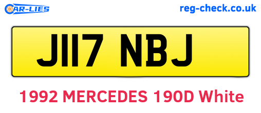 J117NBJ are the vehicle registration plates.