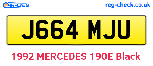 J664MJU are the vehicle registration plates.
