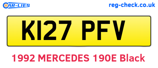 K127PFV are the vehicle registration plates.