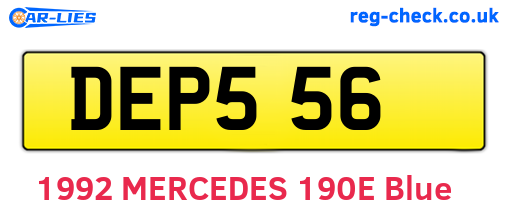 DEP556 are the vehicle registration plates.