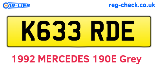 K633RDE are the vehicle registration plates.