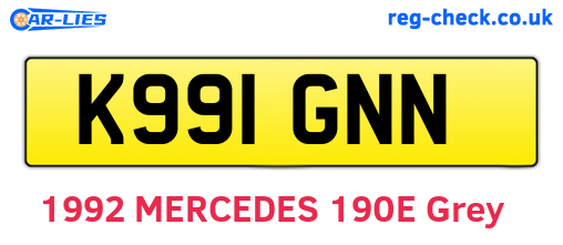 K991GNN are the vehicle registration plates.