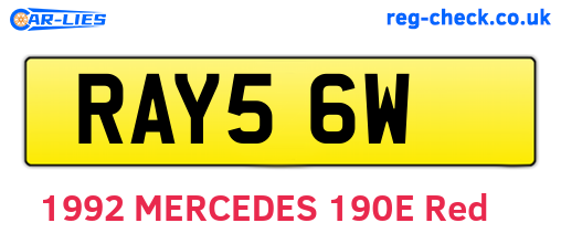 RAY56W are the vehicle registration plates.