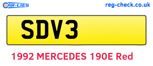 SDV3 are the vehicle registration plates.