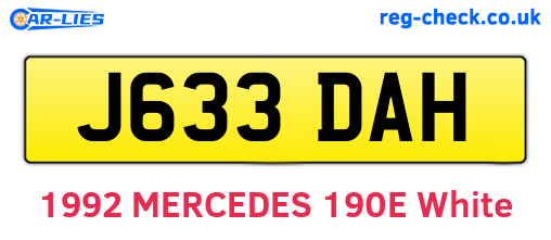 J633DAH are the vehicle registration plates.