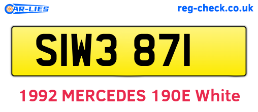 SIW3871 are the vehicle registration plates.
