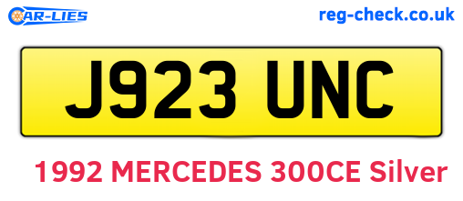 J923UNC are the vehicle registration plates.