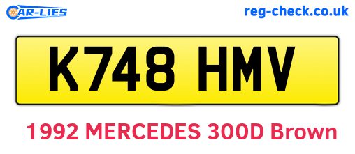K748HMV are the vehicle registration plates.