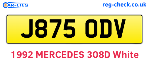 J875ODV are the vehicle registration plates.