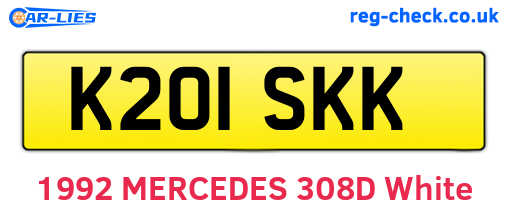 K201SKK are the vehicle registration plates.