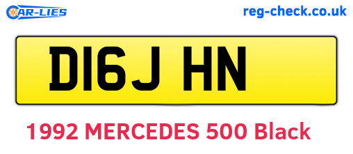 D16JHN are the vehicle registration plates.
