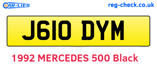 J610DYM are the vehicle registration plates.