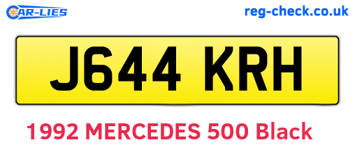 J644KRH are the vehicle registration plates.