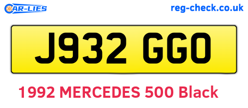 J932GGO are the vehicle registration plates.