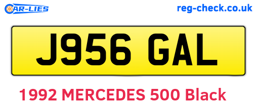 J956GAL are the vehicle registration plates.