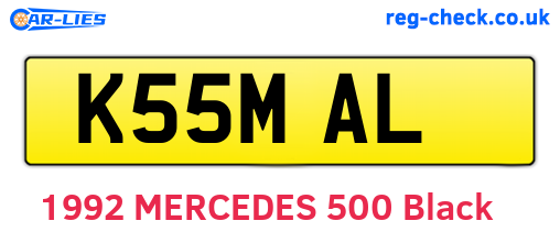 K55MAL are the vehicle registration plates.