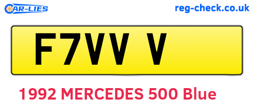 F7VVV are the vehicle registration plates.