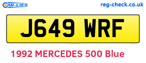 J649WRF are the vehicle registration plates.