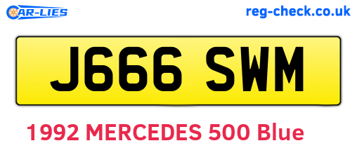 J666SWM are the vehicle registration plates.