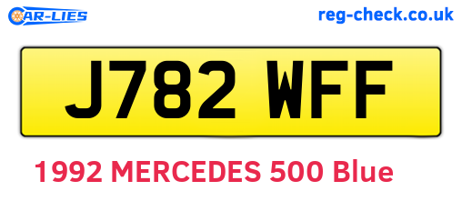 J782WFF are the vehicle registration plates.