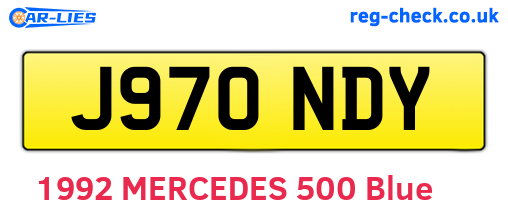 J970NDY are the vehicle registration plates.