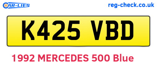 K425VBD are the vehicle registration plates.