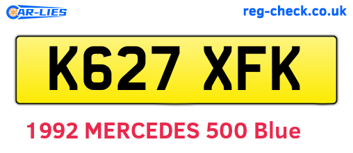 K627XFK are the vehicle registration plates.