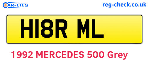 H18RML are the vehicle registration plates.