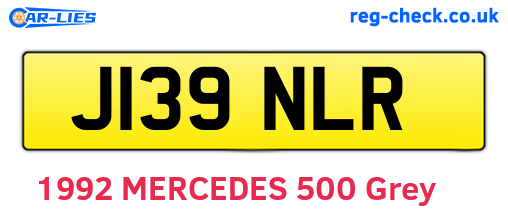 J139NLR are the vehicle registration plates.