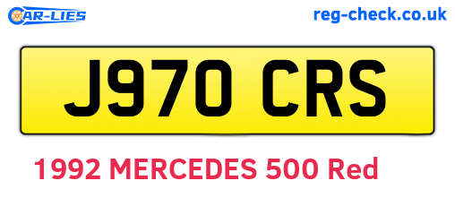 J970CRS are the vehicle registration plates.