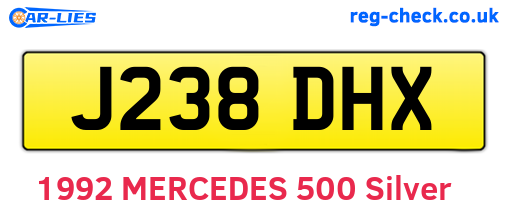 J238DHX are the vehicle registration plates.