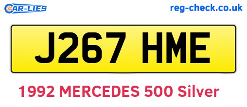 J267HME are the vehicle registration plates.