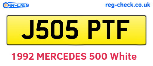 J505PTF are the vehicle registration plates.