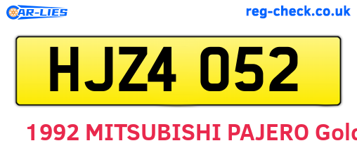 HJZ4052 are the vehicle registration plates.