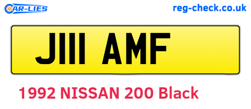 J111AMF are the vehicle registration plates.