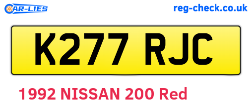 K277RJC are the vehicle registration plates.