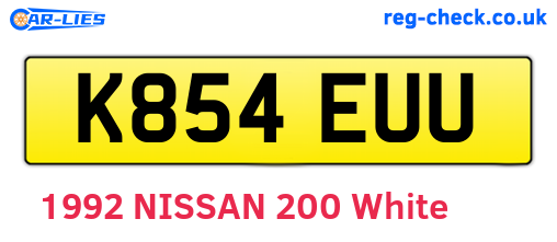 K854EUU are the vehicle registration plates.