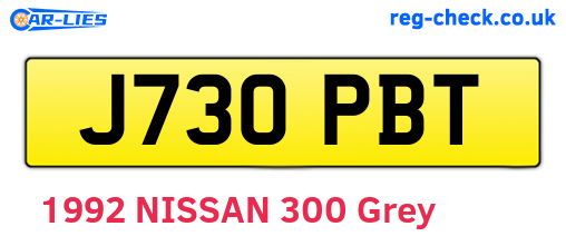 J730PBT are the vehicle registration plates.
