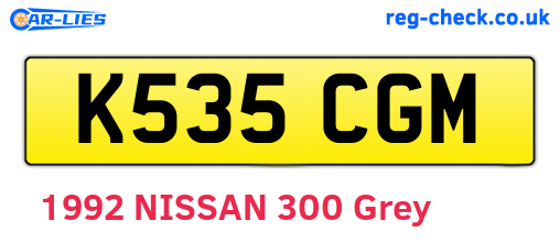 K535CGM are the vehicle registration plates.