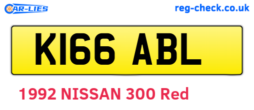 K166ABL are the vehicle registration plates.