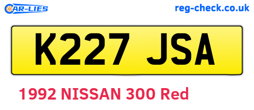 K227JSA are the vehicle registration plates.